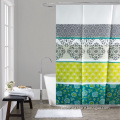 Printed modest luxury shower curtain with hooks